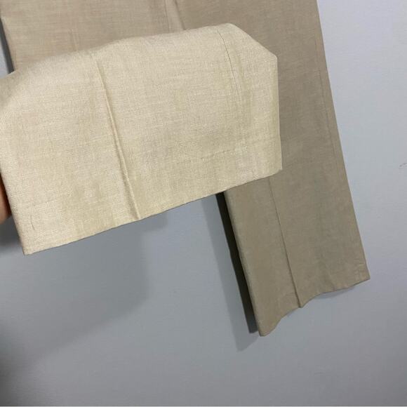 Elevenses Tan High Waist Wide Leg Pants Button Front Tie Details - Picture 4 of 9